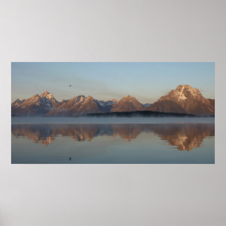 Póster Reflejo de la presa del lago Jackson en el parque