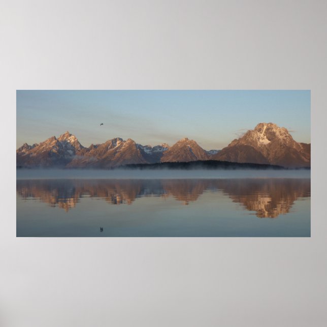 Póster Reflejo de la presa del lago Jackson en el parque  (Frente)