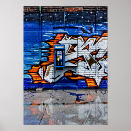 Póster Reflejo de la versión de color de la cabina de tel