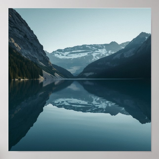 Póster Reflejo de lago nórdico (Frente)