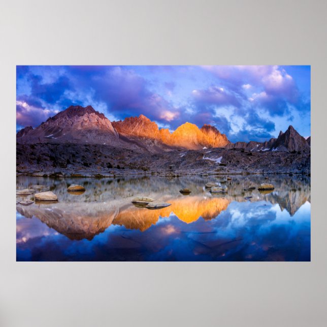 Póster Reflejo de montaña, California (Frente)