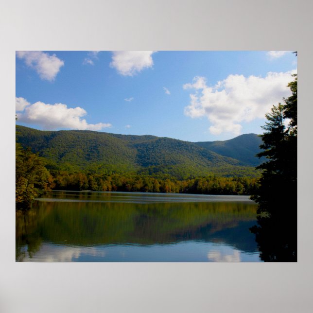 Póster Reflejo del lago Indian Boundary (Frente)