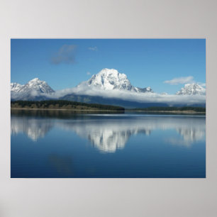 Póster Reflejo del Monte Moran en Grand Teton