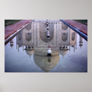 Póster reflejo del Taj Mahal, Agra, Uttar Pradesh,