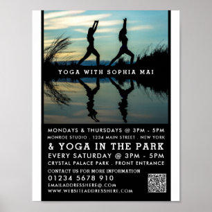Póster Reflejo retrato elegante, anuncio de clase de yoga