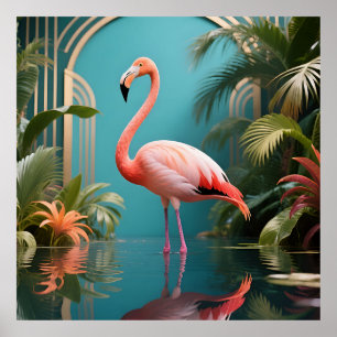 Póster Reflejo Tropical de Flamenco
