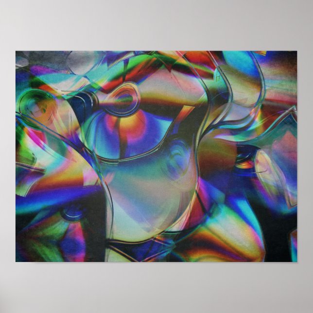 Póster Reflejos Coloridos Abstractos (Frente)
