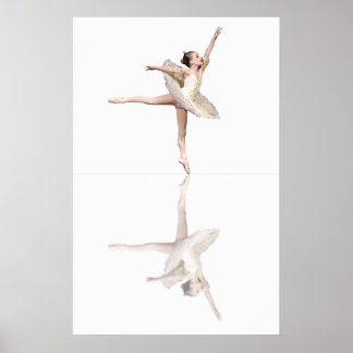 Póster reflejos de ballet blanco