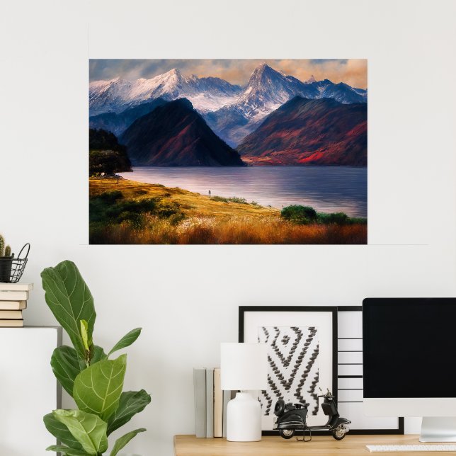 Póster Reflejos de la puesta de sol (Oficina en casa)