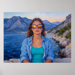 Póster Reflejos de la puesta de sol mediterránea – Coster