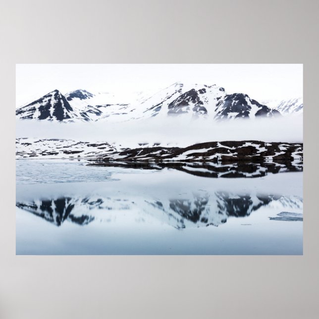 Póster Reflejos de montañas, Noruega (Frente)