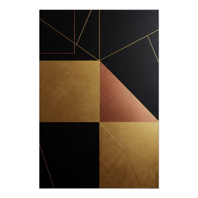 Póster Reflejos de Oro Geometría (Anverso)