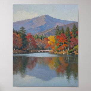 Póster Reflejos de Otoño Bajo la Cordillera Azul: Un Sere
