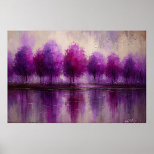 Póster Reflejos del Crepúsculo - Sueño de Bosque Púrpura
