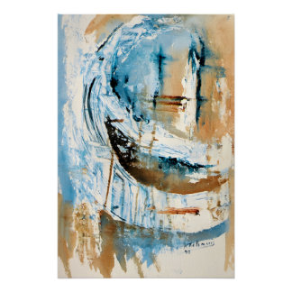 Póster Reflejos en Azul y Ocre