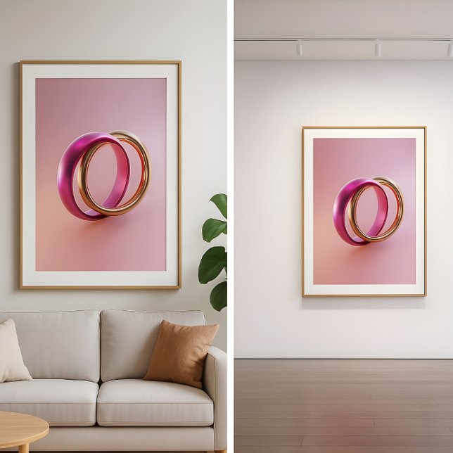 Póster Reflejos Entrelazados - Anillos de Amor Abstractos (Subido por el creador)