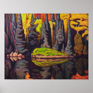Póster Reflejos, Lago de Arena, Algoma Lawren Harris