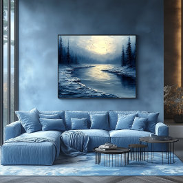 Póster Reflejos tranquilos de luz en el crepúsculo de un