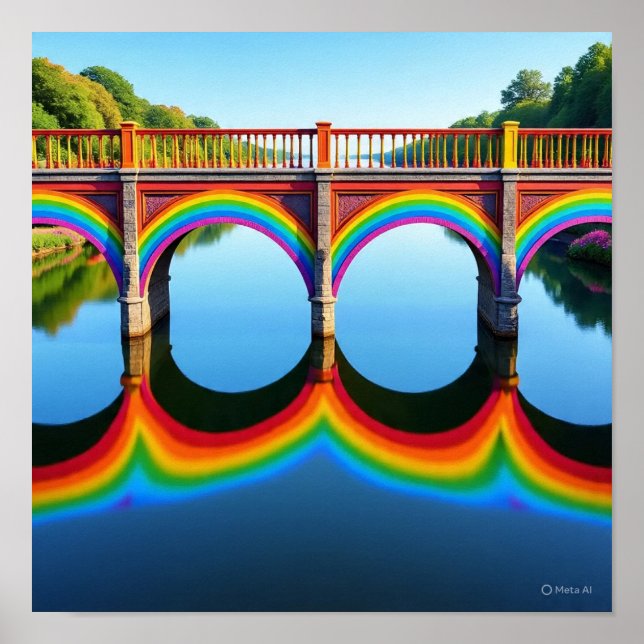 Póster Reflexión arcoiris de tres ejes (Frente)
