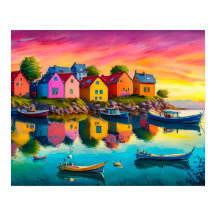 Reflexión colorida sobre las casas
