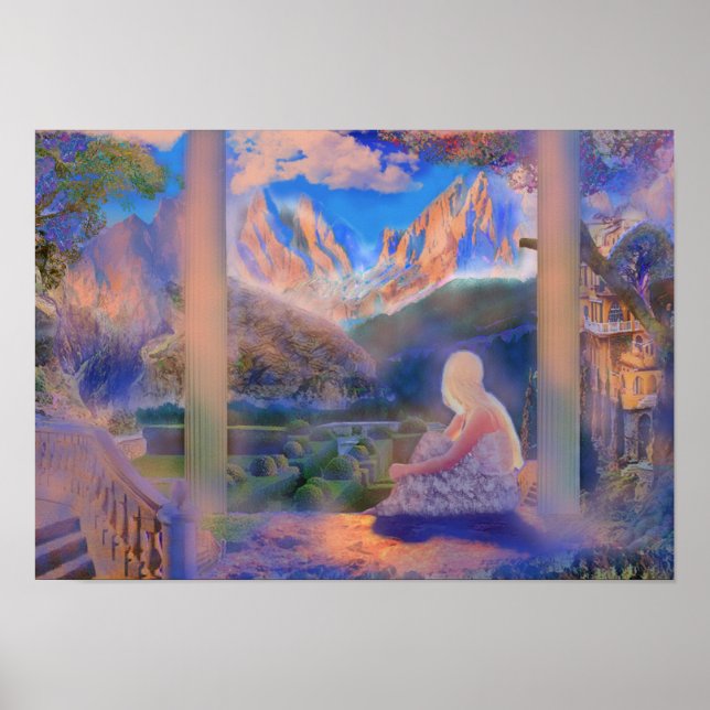 Póster Reflexión de sereno azul (Frente)