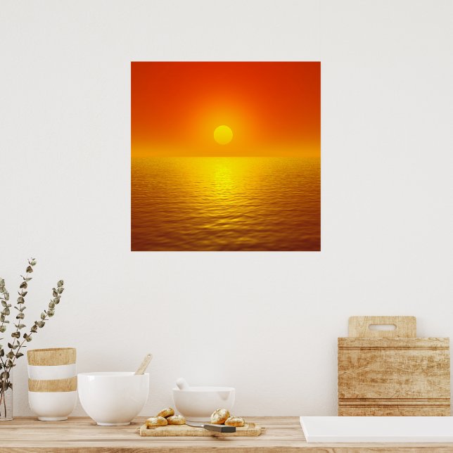 Póster Reflexión del atardecer (Cocina)