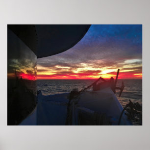 Póster Reflexión del atardecer