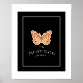 Póster Reflexión guiada minimalista en blanco y negro