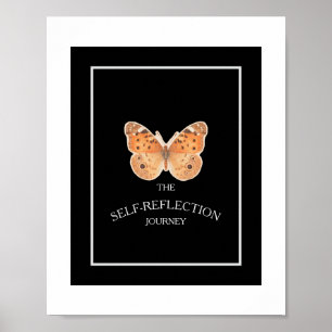 Póster Reflexión guiada minimalista en blanco y negro