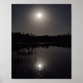Póster Reflexión lunar sobre el lago