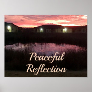 Póster Reflexión pacífica sobre el atardecer