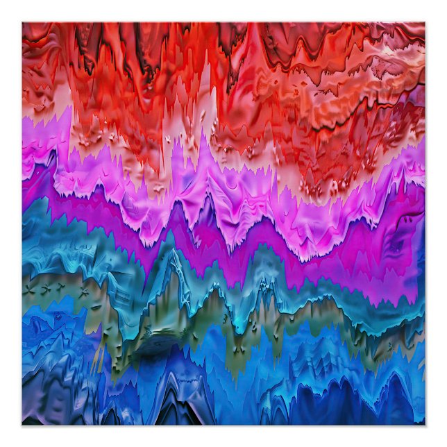 Póster "Reflexión radiante" Arte abstracto colorido (Anverso)