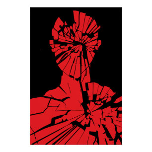 Póster Reflexión roja destrozada