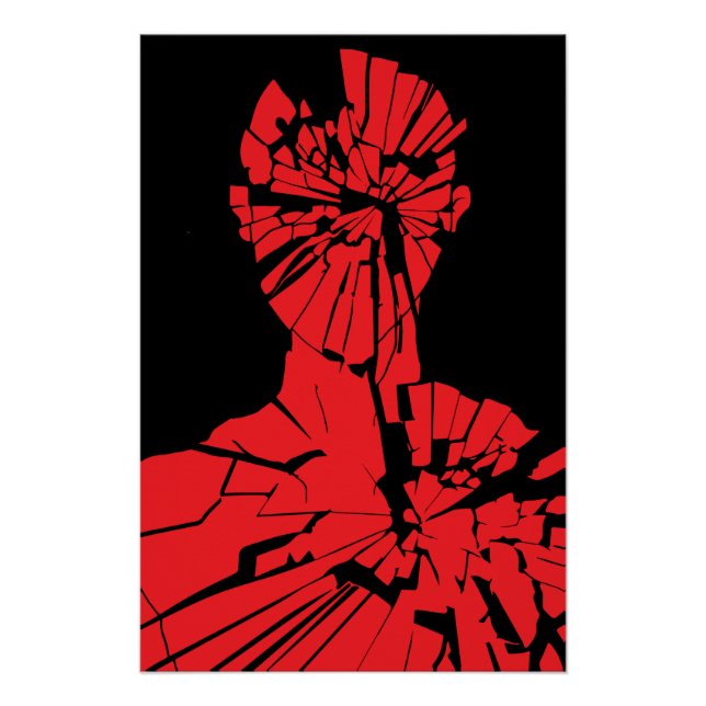 Póster Reflexión roja destrozada (Anverso)