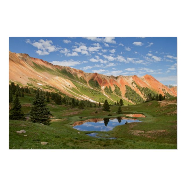 Póster Reflexión sobre la montaña roja (Anverso)