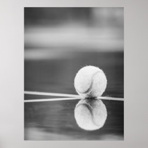 Póster Reflexión sobre la pista de tenis en Wet Court