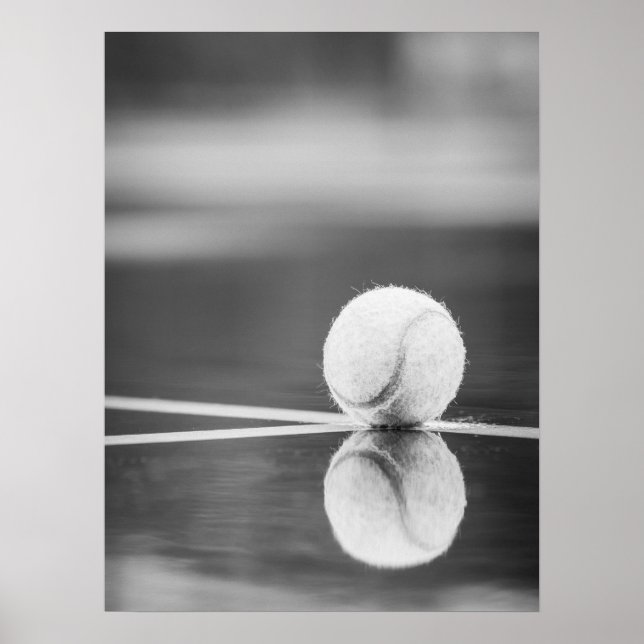 Póster Reflexión sobre la pista de tenis en Wet Court (Frente)