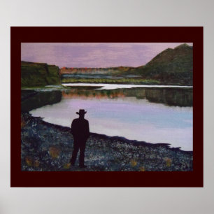 Póster Reflexionando en el río Missouri, Fort Benton, Mt.