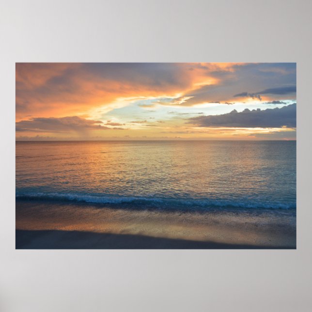 Póster Reflexiones al atardecer sobre el agua (Frente)