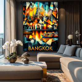 Póster Reflexiones cubistas de Bangkok - Ciudad geométric