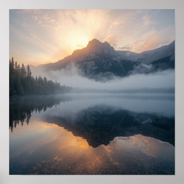 Póster Reflexiones de Amanecer Dorado (Frente)