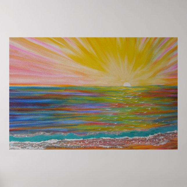 Póster Reflexiones de la puesta del sol (Frente)