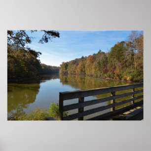 Póster Reflexiones De Otoño Sobre El Lago Por El Puente R