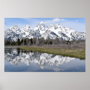 Póster Reflexiones desde las montañas (Grandes Tetones)
