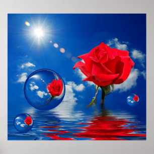 Póster Reflexiones flotantes de amor
