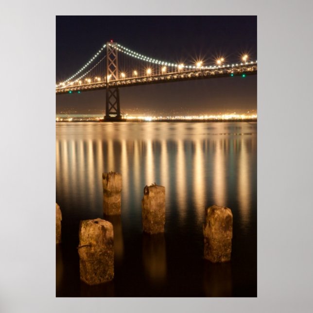 Póster Reflexiones nocturnas sobre el puente de la Bahía  (Frente)