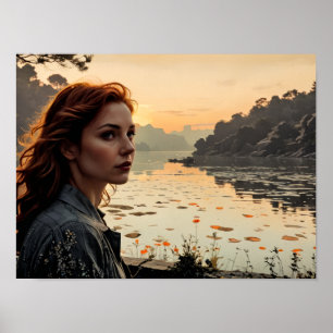 Póster Reflexiones sobre el Crepúsculo - Mujer junto al l