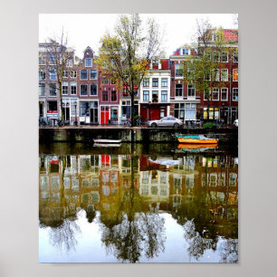 Póster Reflexiones sobre el invierno del Canal de Amsterd