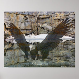 Póster Reflexiones sobre el muro de la roca del águila ca