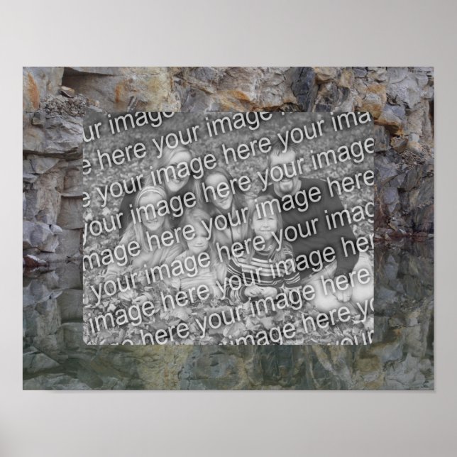 Póster Reflexiones sobre el precipicio rock en estanque A (Frente)